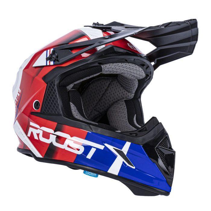 CASCO ROOST OXIDE XRUBY BLUE WHITE RED - Imagen 4