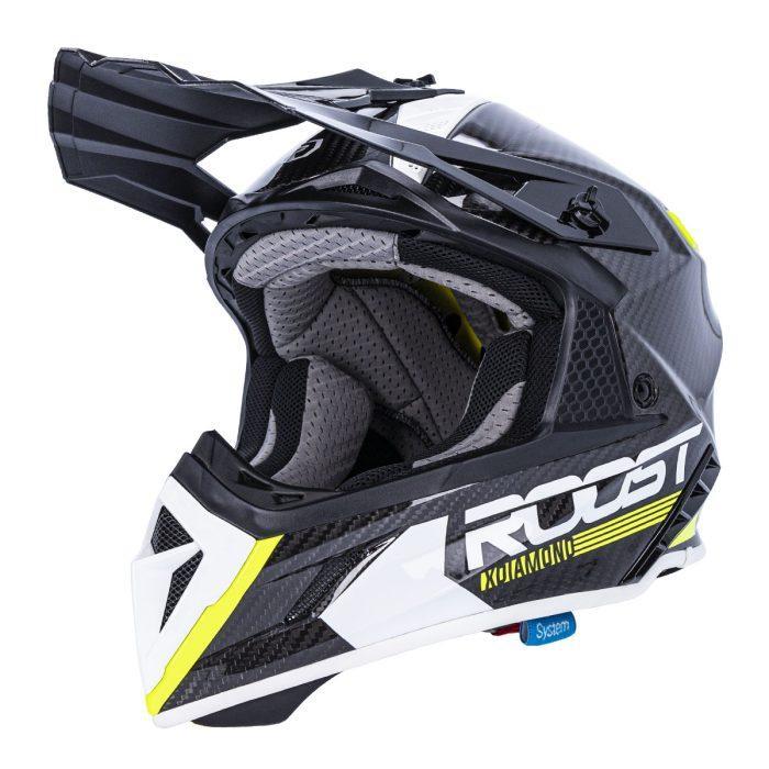 CASCO ROOST ATOM XDIAMOND CARBON FLUO - Imagen 2